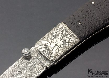 Kaj Embretsen Custom Knife Sole Authorship Damascus & Wenge Wood Lockback Folder - Image 2