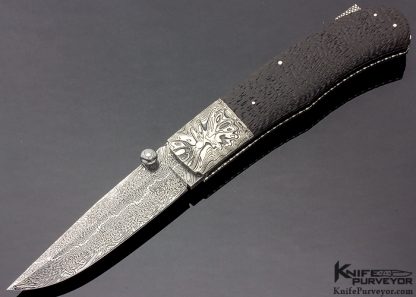 Kaj Embretsen Custom Knife Sole Authorship Damascus & Wenge Wood Lockback Folder