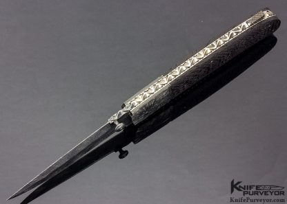 Kaj Embretsen Custom Knife Sole Authorship Damascus & Wenge Wood Lockback Folder - Image 4