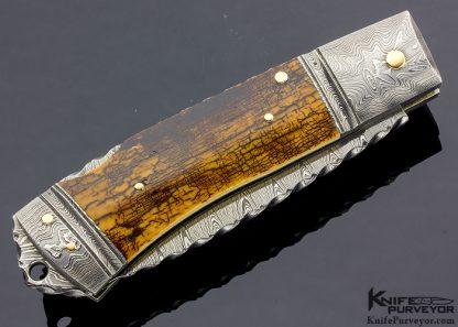 Kaj Embretsen Custom Knife Mammoth and Damasteel Lockback - Image 3