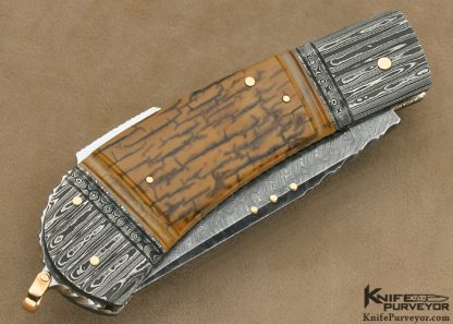 Kaj Embretsen Bark Mammoth Ivory & Sole Authorship Damascus Lockback - Image 3