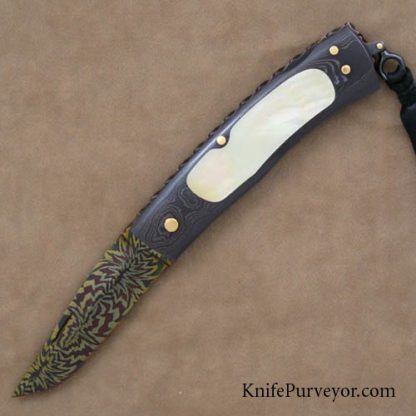 Kaj Embretsen Custom Knife Goldlip Pearl Interframe Lockback