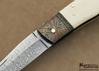 Kaj Embretsen Custom Knife Sole Authorship Damascus Lockback - Image 2