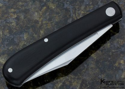 Ken Erickson Custom Knife Exhibition Grade Ebony Shadow Trapper Slipjoint - Image 3