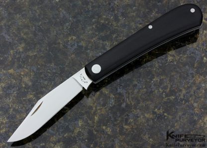 Ken Erickson Custom Knife Exhibition Grade Ebony Shadow Trapper Slipjoint