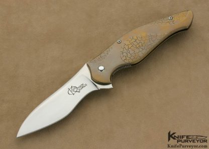 Ken Onion Custom Knife Carved Anodized Titanium "Bump" Flipper