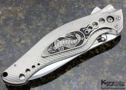 Ken Onion Custom Knife "Cobra" Engraved by C.J. Cai Stud Lock - Image 3