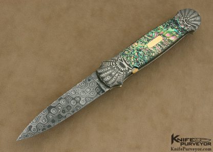 Ken Steigerwalt Custom Knife Abalone & Devin Thomas Damascus Automatic