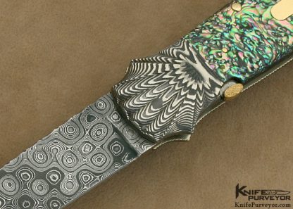 Ken Steigerwalt Custom Knife Abalone & Devin Thomas Damascus Automatic - Image 2