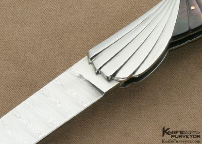 Ken Steigerwalt Custom Knife "Icarus" Blacklip Tahitian Pearl And Damascus Midlock - Image 2