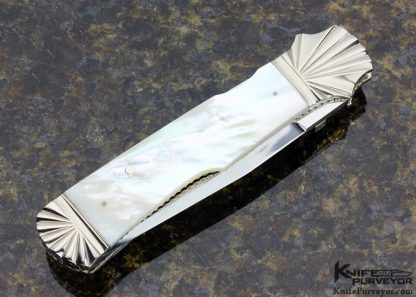 Ken Steigerwalt Custom Knife Mother of Pearl Front Lock w/ Fluted Bolsters - Image 2