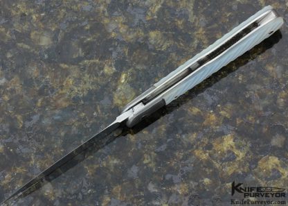 Ken Steigerwalt Custom Knife Damascus & Fluted Mother of Pearl Shell Slipjoint - Image 5