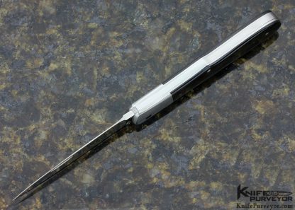 Ken Steigerwalt Custom Knife Damascus & Black Lip Tahitian Pearl Shell Slipjoint - Image 5