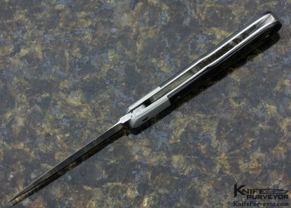 Ken Steigerwalt Custom Knife Damascus & Black Lip Tahitian Pearl Shell Slipjoint - Image 4