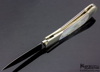 Ken Steigerwalt Custom Knife Mother of Pearl Shell & Nickel Silver Scale Release Automatic - Image 5