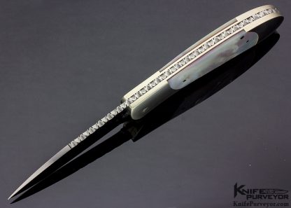 Ken Steigerwalt Custom Knife Mother of Pearl Shell & Nickel Silver Scale Release Automatic - Image 4