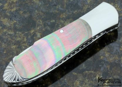 Ken Steigerwalt Custom Knife Blacklip Pearl & Scalloped Stainless Steel Lockback - Image 3