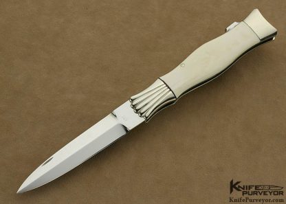 Ken Steigerwalt Custom Knife  Pre-ban Elephant & Scalloped Nickel Silver Bolstered Lockback Dagger 4/23/12