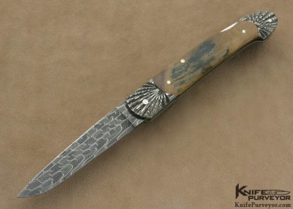 Ken Steigerwalt Custom Knife Scalloped Damascus Lockback