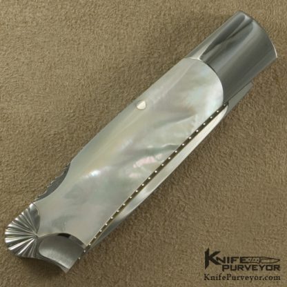 Ken Steigerwalt Custom Knife Mother of Pearl Lockback with Fluted Bolster - Image 3