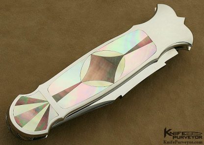 Ken Steigerwalt Custom Knife Multiple Pearl Inlaid Tab Release - Image 3