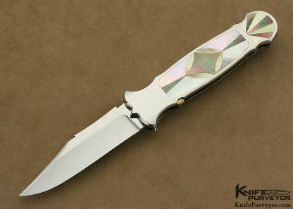 Ken Steigerwalt Custom Knife Multiple Pearl Inlaid Tab Release