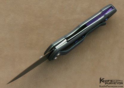 Kevin Hoffman Custom Knife Damasteel, Titanium And Anodized Titanium Linerlock - Image 7