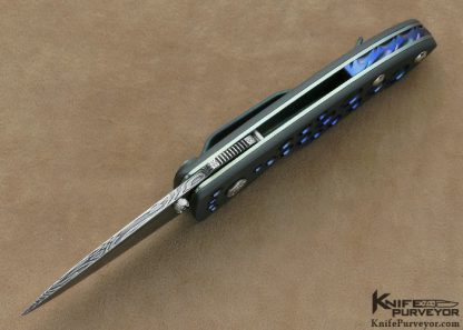 Kevin Hoffman Custom Knife Damasteel, Titanium And Anodized Titanium Linerlock - Image 4