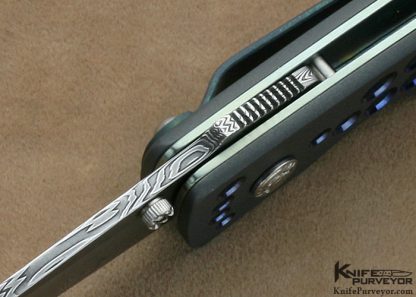 Kevin Hoffman Custom Knife Damasteel, Titanium And Anodized Titanium Linerlock - Image 6