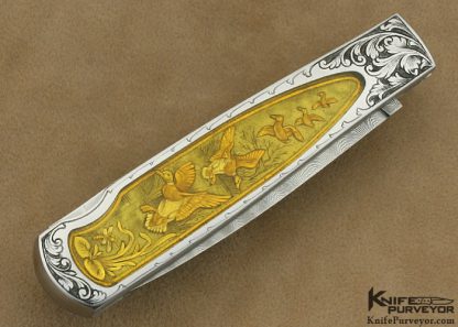 Joe Kious Quartz Interframe Lockback Engraved by Gino Cargnel  "Mallards in Flight" - Image 2