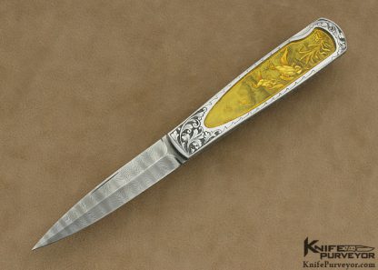 Joe Kious Quartz Interframe Lockback Engraved by Gino Cargnel  "Mallards in Flight"