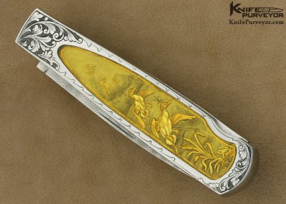 Joe Kious Quartz Interframe Lockback Engraved by Gino Cargnel  "Mallards in Flight" - Image 3