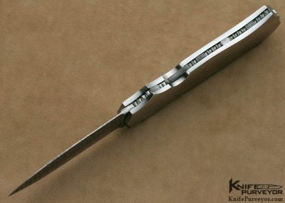 Joe Kious Custom Knife Stainless Steel & Mike Norris Stainless Damascus Double Pocket Locket Lockback - Image 5