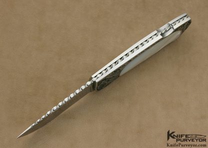 Joe Kious Mother of Pearl Shell Semi Interframe Lockback Engraved by Lisa Tomlin - Image 4