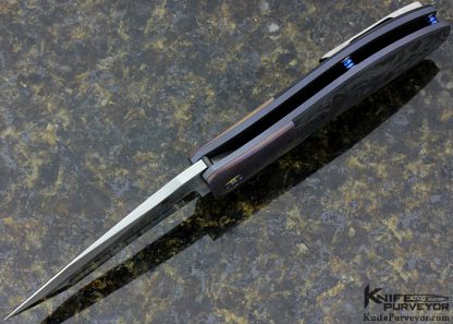 Kirby Lambert Custom Knife XHP, Mokuti & Marbled Carbon Fiber "Snap" Flipper - Image 5