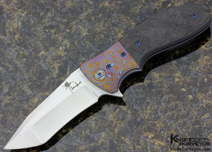 Kirby Lambert Custom Knife XHP, Mokuti & Marbled Carbon Fiber "Snap" Flipper