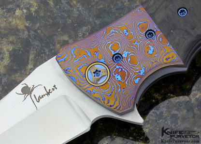 Kirby Lambert Custom Knife XHP, Mokuti & Marbled Carbon Fiber "Snap" Flipper - Image 2