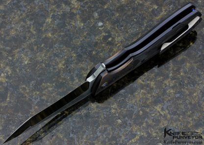 Kirby Lambert Custom Knife XHP, Mokuti & Marbled Carbon Fiber "Snap" Flipper - Image 4