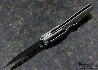 Kit Carson Custom Knife Green Linen Micarta  and Bead Blasted Titanium w/ 6k Stillite Blade - Image 5