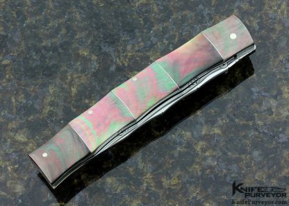 Koji Hara Custom Knife Black Lip Pearl Bamboo Linerlock - Image 3