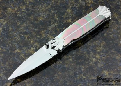 Koji Hara Custom Knife Black Lip Pearl Linerlock