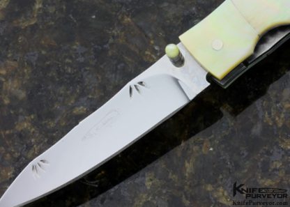 Koji Hara Custom Knife Gold Lip Pearl Bamboo Linerlock - Image 2