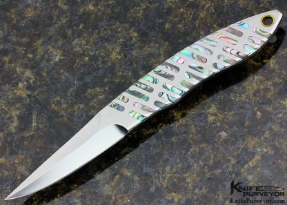 Koji Hara Custom Knife Abalone Inlaid Integral Fixed Blade