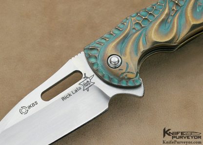 Rick Lala Korth Custom Knife #059 Carved Titanium "Sentry" Flipper Frame Lock - Image 2