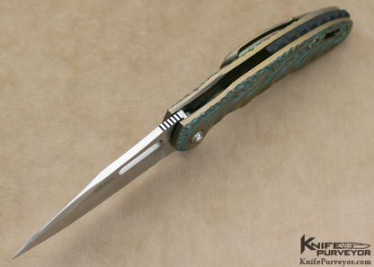 Rick Lala Korth Custom Knife #059 Carved Titanium "Sentry" Flipper Frame Lock - Image 5