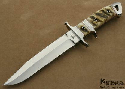 Dietmar Kressler Custom Knife Ramshorn Integral Big Bear Subhilt Fighter