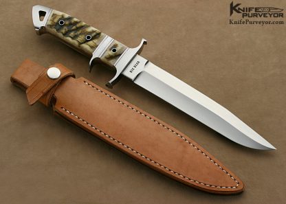 Dietmar Kressler Custom Knife Ramshorn Integral Big Bear Subhilt Fighter - Image 4