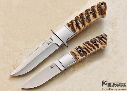 Dietmar Kressler Custom Knives Presentation Grade Big Horn Sheep Mini Wilderness and Extended Bolster Drop Point Hunter