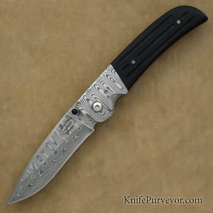 Larry Chew Custom Knife Sculpted G-10 & Damasteel Linerlock