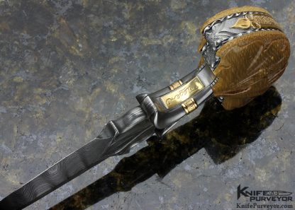 Larry Fuegen Custom Knife Fluted Mammoth & Damascus Push Dagger - Image 5